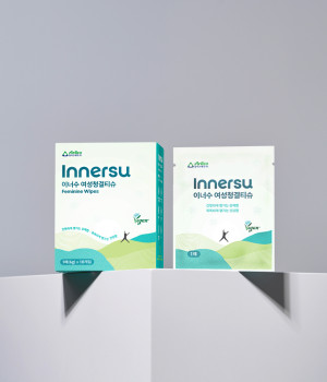이너수 비건 여성 청결티슈 50P 비데 물티슈
